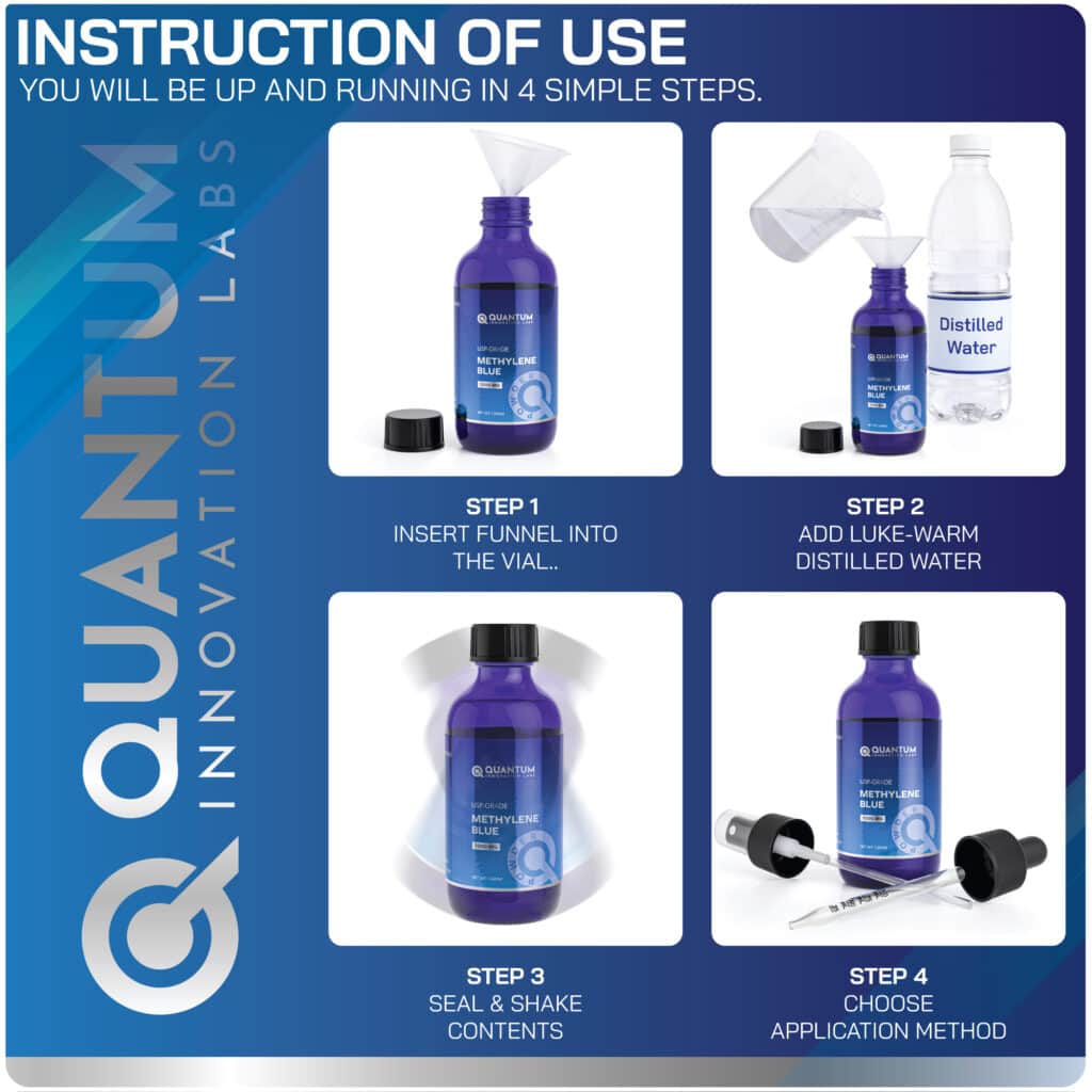 QI Labs 99+% USP Methylene Blue Powder Kit (6g)