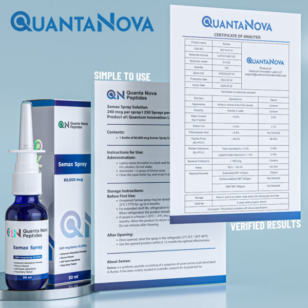 Semax Nasal Spray | 240 mcg per Spray | 250 Sprays | 30 ml - Image 3